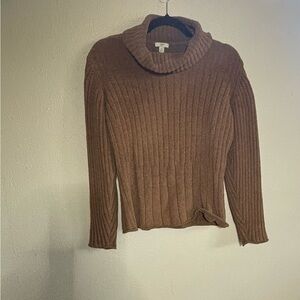 Vintage JJill Luxury Brown Ribbed Turtleneck Sweater